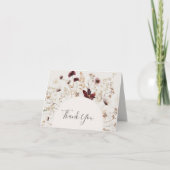 Copper Burgundy Wildflower | Beige Hartelijk dank Bedankkaart (Voorkant)