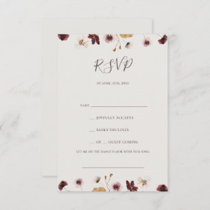 Copper Burgundy Wildflower Beige Song Request RSVP