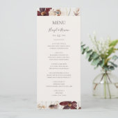 Copper Burgundy Wildflower | Beleistoorndiner Menu (Staand voorkant)