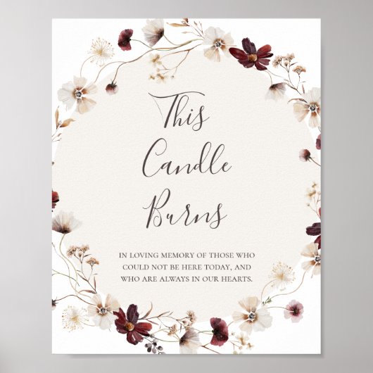 Copper Burgundy Wildflower Dit kaarsgebaar Poster (Voorkant)