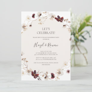 Copper Burgundy Wildflower Let's Celebrate Kaart