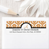 Copper Damask Monogram Labels {niet metaal} (Insitu)
