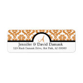 Copper Damask Monogram Labels {niet metaal} (Voorkant)