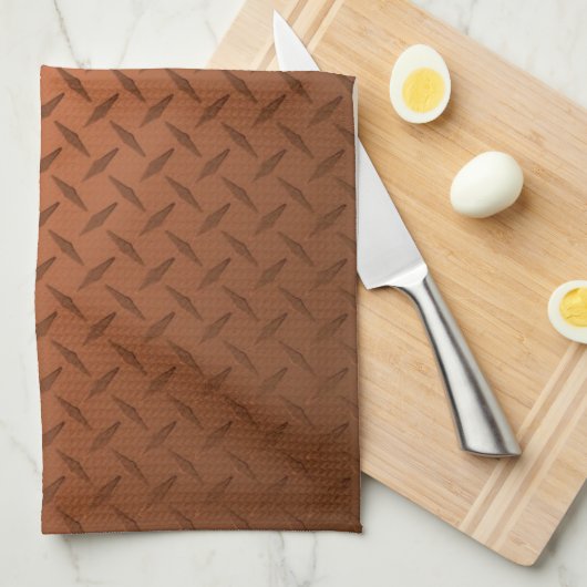 Copper Diamondplate Let Pattern Theedoek (Quarter Fold)