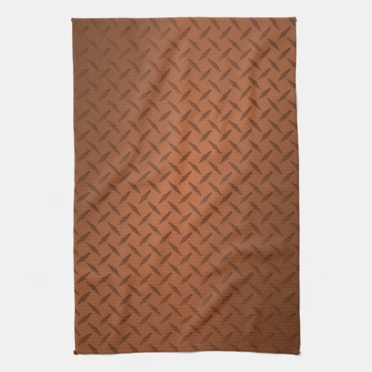 Copper Diamondplate Let Pattern Theedoek (Verticaal)