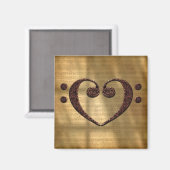 Copper Double Bass Clef Heart Music Lover Magneet (Voorkant / Achterkant)