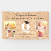 Copper Folie Monogram 4 Foto Graduy Party Spandoek (Horizontaal)