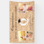 Copper Folie Monogram 4 Foto Graduy Party Spandoek (Verticaal)