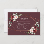 Copper Geometric Burgundy Blue RSVP (Achterkant)