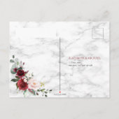 Copper Geometric Burgundy Marble Wedding RSVP Uitnodiging Briefkaart (Achterkant)