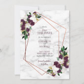 Copper Geometric Marble Burgundy Save the Date (Voorkant)