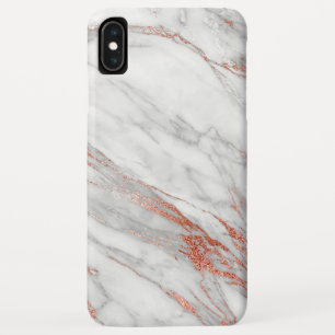 Copper   Girly Roos Gold & White Monomgram iPhone XS Max Hoesje
