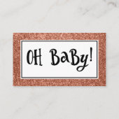 Copper Glitter Baby shower Luier Raffle Kaarten (Achterkant)
