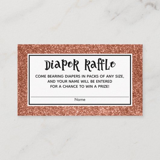 Copper Glitter Baby shower Luier Raffle Kaarten (Voorkant)