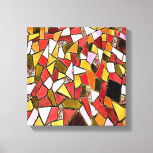 Copper Gold Abstracte mozaïek Canvas Afdruk