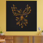 Copper Gold Phoenix rijdt op zwart Canvas Afdruk (Insitu (Woonkamer))