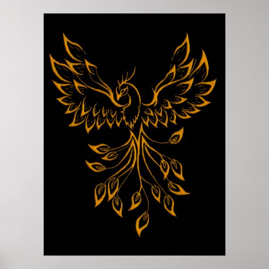 Copper Gold Phoenix rijdt op zwart Poster (Voorkant)