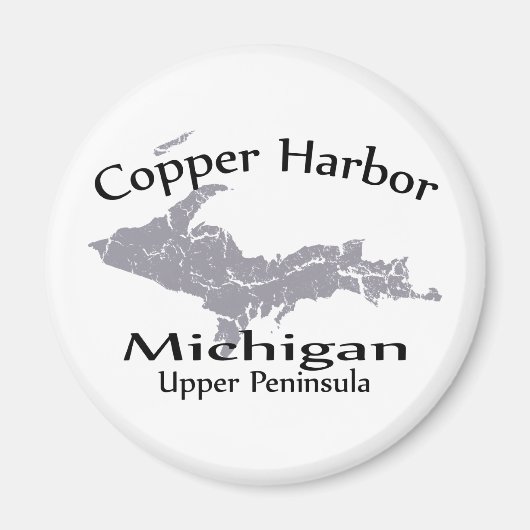Copper Harbor Michigan Map Magnet Magneet (Voorkant)