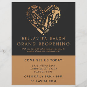 Copper Heart Salon Bedrijfs Grand Heropening Flyer