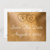 Copper Hearts slaat de datum op Aankondigingskaart (Voorkant / Achterkant)