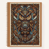 Copper Industrial Steampunk Mechanical Owl Journal (Devant)