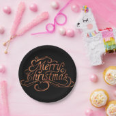 Copper-look Merry-kerstscript Papieren Bordje (Feest)