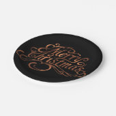 Copper-look Merry-kerstscript Papieren Bordje (Gekanteld)