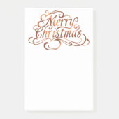 Copper-look Merry-kerstscript Post-it® Notes (Voorkant)