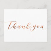 Copper-look Thank You script ontwerp Briefkaart (Voorkant)