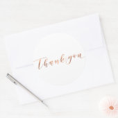 Copper-look Thank You script ontwerp Ronde Sticker (Envelop)