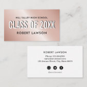 Copper Metallic Class Afstuderen Name Social Icon Visitekaartje (Voorkant / Achterkant)