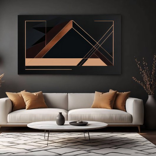 Copper Minimalist Geometry Canvas Afdruk