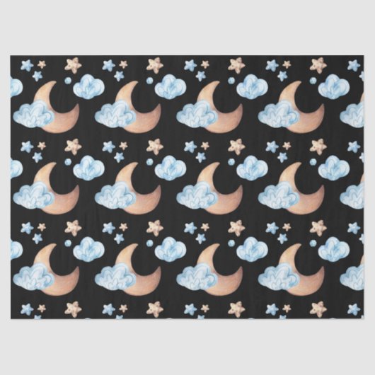 Copper Moon en Stars Pattern Tissuepapier (Voorkant)