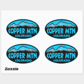 Copper Mountain Colorado blauwe ovale stickers (Vel)