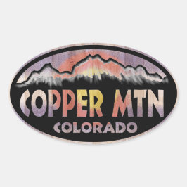 Copper Mountain Colorado houten vlag ovale sticker