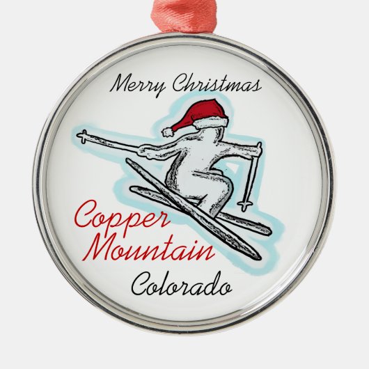 Copper Mountain Colorado santa skier ornament (Voorkant)