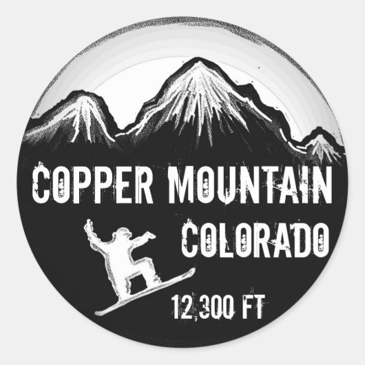 Copper Mountain Colorado witte snowboard stickers (Voorkant)