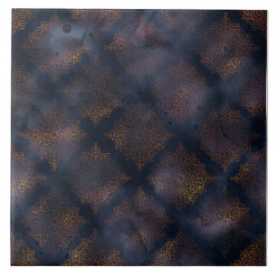 Copper Patina Damask Waterverf Pattern Tegeltje