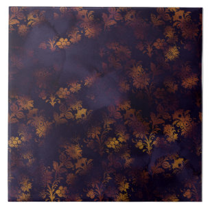Copper Patina Damask Waterverf Pattern Tegeltje