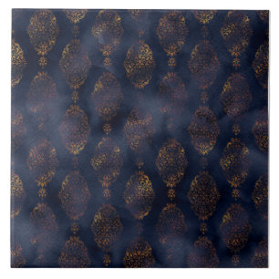 Copper Patina Damask Waterverf Pattern Tegeltje