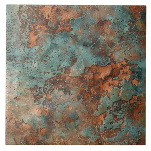 Copper Patina Metallic Rustic Tegeltje
