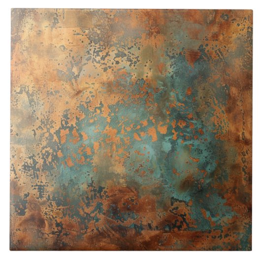 Copper Patina Metallic Rustic Tegeltje (Voorkant)