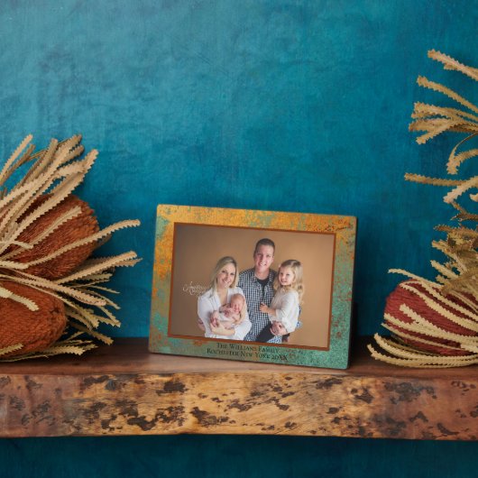 Copper Patina Persoonlijke naam Foto Plaque Fotoplaat (Zijkant)