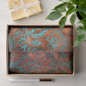Copper Patina Rusted Damask Tissuepapier (Geschenk)