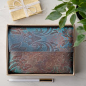 Copper Patina Rusted Damask Tissuepapier (Geschenk)