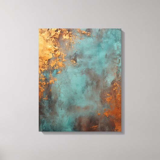 Copper Patina Rustic Metallic Canvas Afdruk (Voorkant)