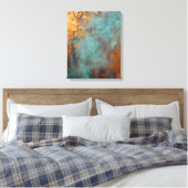 Copper Patina Rustic Metallic Canvas Afdruk (Insitu (Slaapkamer))