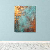 Copper Patina Rustic Metallic Canvas Afdruk (Insitu (Houten vloer))