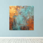 Copper Patina Rustic Metallic Canvas Afdruk (Insitu (Houten vloer))