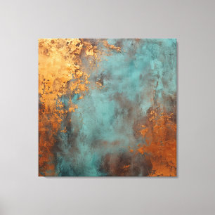 Copper Patina Rustic Metallic Canvas Afdruk